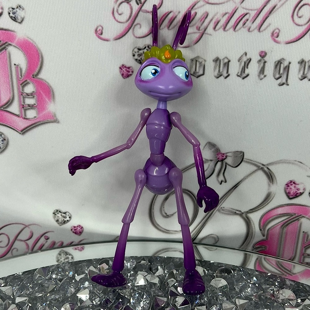 Disney bugs life movie figurine ant Purple and Green Ant Figurine toy plastic